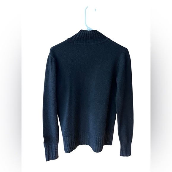 🟣Black Ribbed Mock Neck Sweater – Size Large - Picture 3 of 5